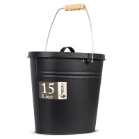 Ascheeimer oval schwarz 15L