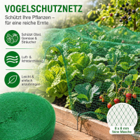 Vogelschutznetz Grün 4 x 5m, Masche 8x8mm