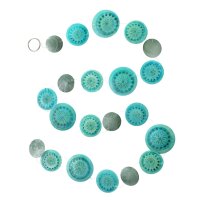 Capiz Muschel Girlande 180cm Blau Grün - Hängedeko für hohe Räume