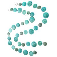 Capiz Muschel Girlande 180cm Blau Grün - Hängedeko für hohe Räume