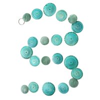 Capiz Muschel Girlande 180cm Blau Grün - Hängedeko für hohe Räume