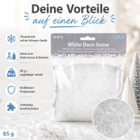 Weißer Deko-Schnee ca. 85 g – Kunstschnee für Winterdeko & Basteln