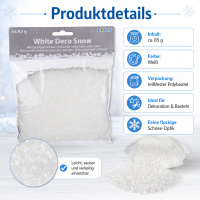 Weißer Deko-Schnee ca. 85 g – Kunstschnee für Winterdeko & Basteln
