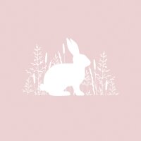 Osterservietten 33x33 Weiß Goldfarben - Papierservietten mit Hase