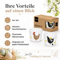 Eierbecher Ostern Huhn & Küken 2er-Set mit Geschenkkarton