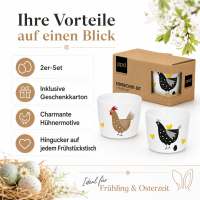 Eierbecher Ostern Huhn & Küken 2er-Set mit Geschenkkarton