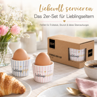 Eierbecher Lieblingspapi & Lieblingsmami 2er-Set mit Geschenkkarton