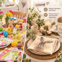 Oster Servietten Hase 33x33 Braun Beige - Papierservietten Tischdeko