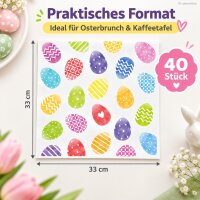 Papierservietten Ostern 33x33 Bunt Weiß - Servietten mit Ostereiern