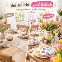 Papierservietten Ostern 33x33 Bunt Weiß - Servietten mit Ostereiern