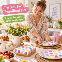 Papierservietten Ostern 33x33 Bunt Weiß - Servietten mit Ostereiern