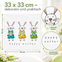 Osterhasen Servietten 33x33 Weiß - Papier servietten für Ostertisch