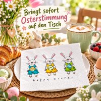 Osterhasen Servietten 33x33 Weiß - Papier servietten für Ostertisch