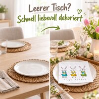 Osterhasen Servietten 33x33 Weiß - Papier servietten für Ostertisch