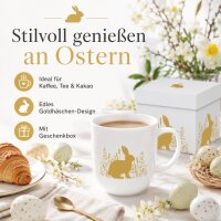 Osterbecher Hase Gold 300 ml mit Geschenkbox