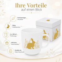 Osterbecher Hase Gold 300 ml mit Geschenkbox