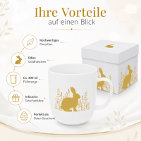 Osterbecher Hase Gold 300 ml mit Geschenkbox