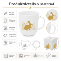 Osterbecher Hase Gold 300 ml mit Geschenkbox
