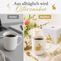 Osterbecher Hase Gold 300 ml mit Geschenkbox
