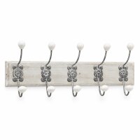 Wandgarderobe Vintage 58cm Weiß Off-White Eisen für Flur und Bad