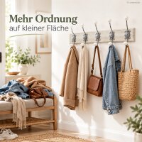 Wandgarderobe Vintage 58cm Weiß Off-White Eisen für Flur und Bad