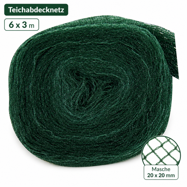 Teichabdecknetz 6 x 3 m, Masche 20x20 mm