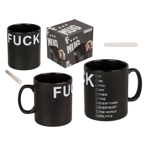 OOTB Schwarzer Becher Fxxx ca. 12,5 x 11 cm