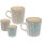 Steingutbecher 2er Set Reactive Glaze Blau & Grau