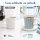 Steingutbecher Reactive Glaze Blau mit Blattmuster