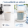 Steingutbecher Reactive Glaze Blau mit Blattmuster
