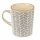 Steingutbecher Reactive Glaze Grau mit Blattmuster