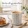 Steingutbecher Reactive Glaze Grau mit Blattmuster