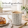 Steingutbecher Reactive Glaze Grau mit Blattmuster