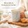 Steingutbecher Reactive Glaze Grau mit Blattmuster