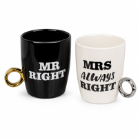 Becher 2er Set Mr Right & Mrs Always Right mit...