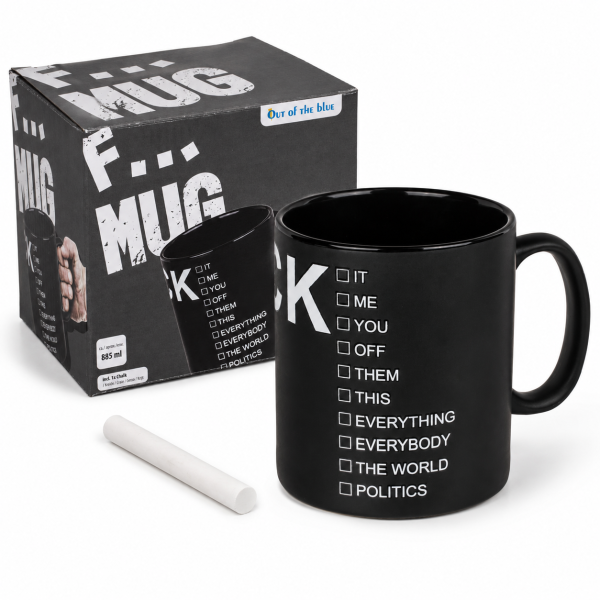 Kaffeebecher Fuck XXL zum Beschriften 885ml