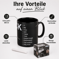 Kaffeebecher Fuck XXL zum Beschriften 885ml