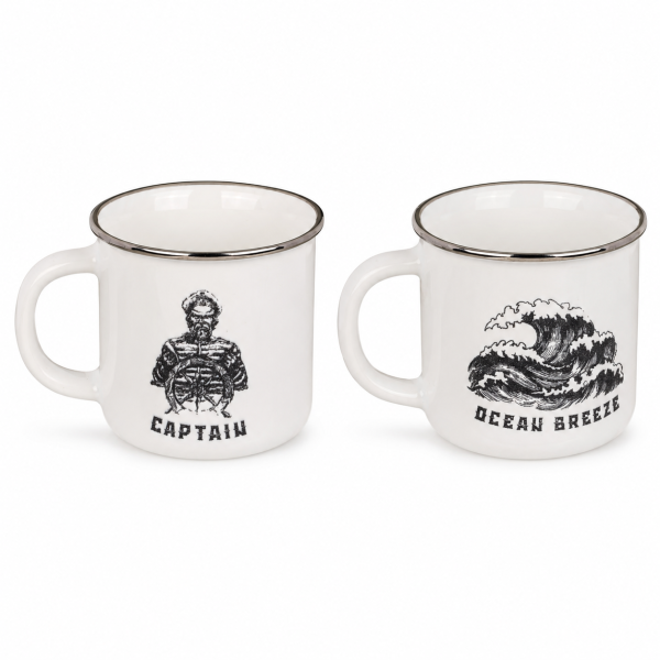 Maritimer Kaffeebecher Welle & Seemann 2er-SET