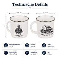 Maritimer Kaffeebecher Welle & Seemann 2er-SET