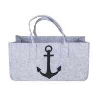 OOTB Grau Filztasche für Kaminholz mit Anker ca. 25 x 50 cm