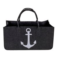 OOTB Grau Filztasche für Kaminholz mit Anker ca. 25 x 50 cm