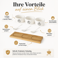 Boltze Dipschalen Set Grillparty 7-teilig mit Bambus-Tablett