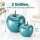Dekofigur Apfel Set 8/14cm Blau Petrol Dolomit moderne Tischdeko