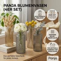 Boltze Home Vase aus Glas Flaschenform - 4er-SET
