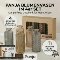 Boltze Home Vase aus Glas Flaschenform - 4er-SET