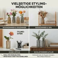 Flaschenvasen Set 14cm Grau Beige Rauchgrau Glas für Sideboard