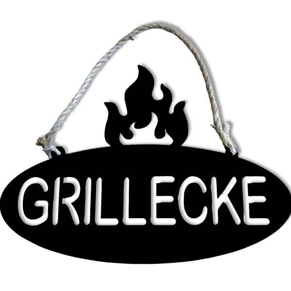Metallschild Blechschild Deko Schild mit lustigem Spruch Grillecke Retro Look Grillplatz Schild für Outdoor Küche