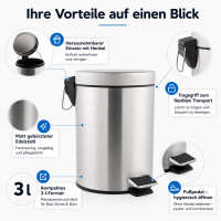 Kosmetikeimer Edelstahl 3L