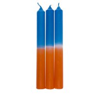 Stabkerze mit Farbverlauf Orange-Blau 3er-SET