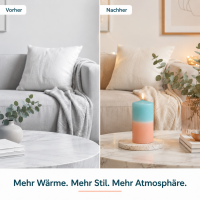 Stumpenkerze mit Farbverlauf Apricot-Türkis